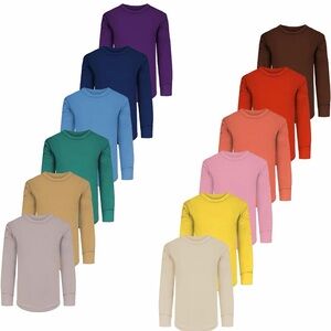 Andrew Scott Girls Long Sleeve Tops Cotton Stretch 12-Pack Size:5/6 (R66)